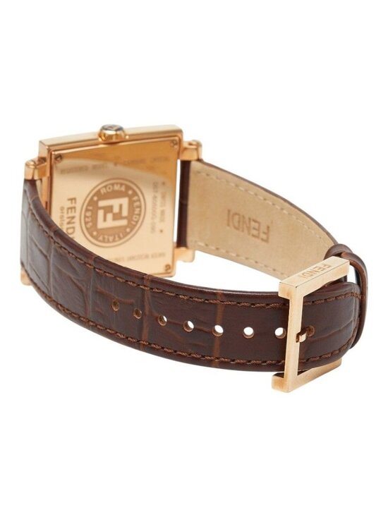 Fendi Quadro Watch Gold Brown Leather Sa main image 5